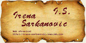 Irena Šarkanović vizit kartica